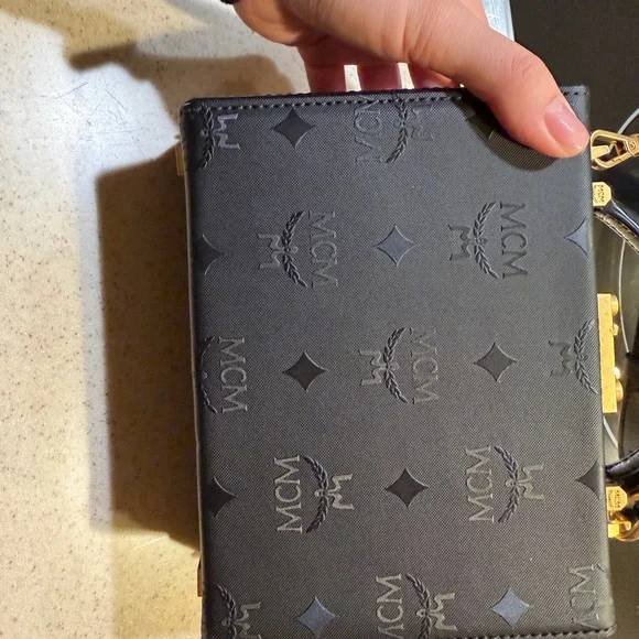 MCM Black Logo Trunk Crossbody with Gold Hardware - Picture 4 of 10